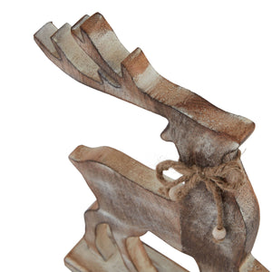 White Wash Collection Wooden Reindeer Decoration_3583