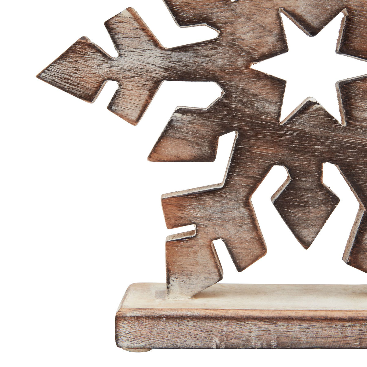 White Wash Collection Wooden Snowflake Decoration_3588