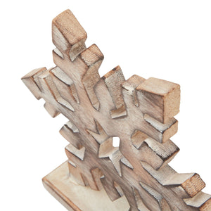 White Wash Collection Wooden Snowflake Decoration_3587