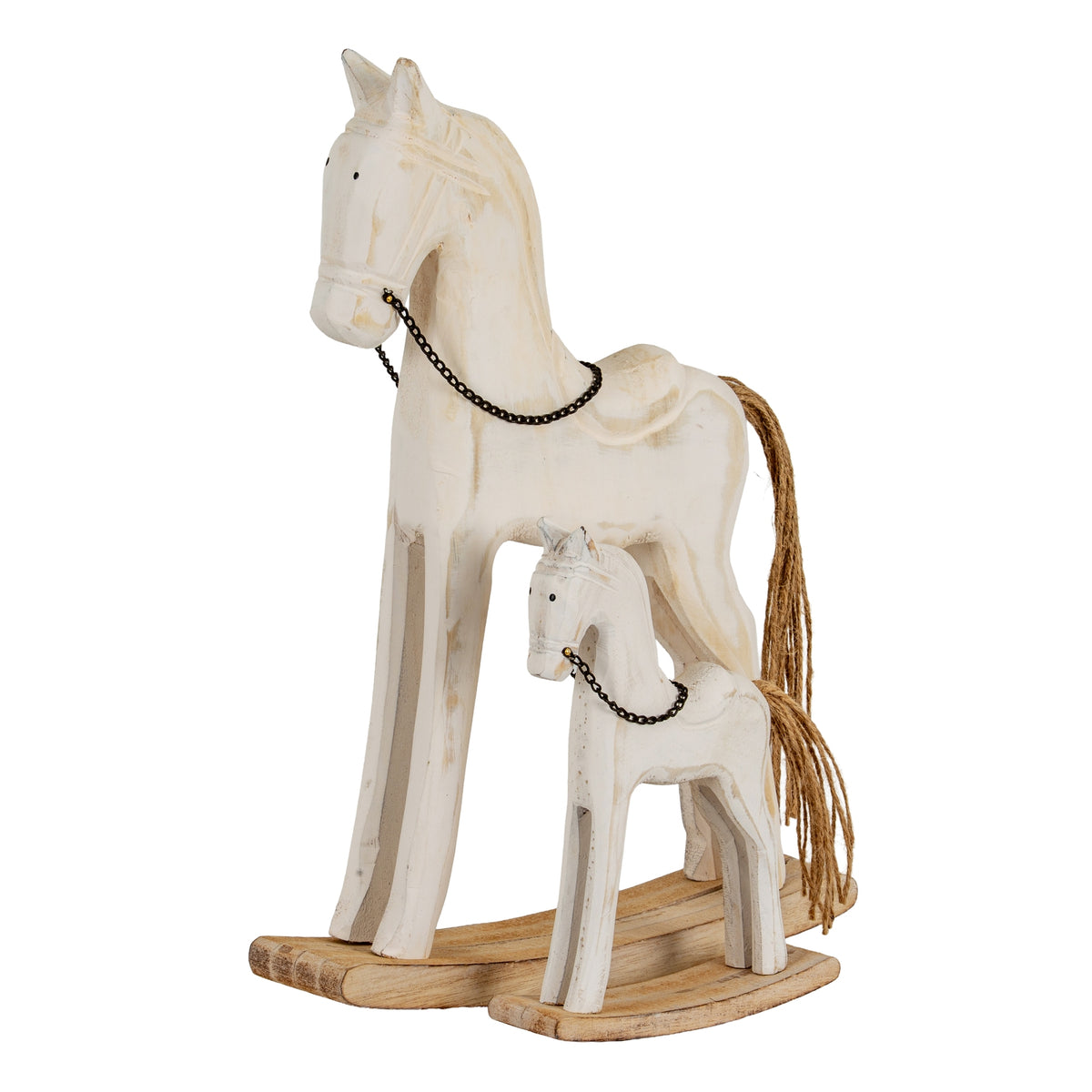 Whitewashed Rustic Rocking Horse_3635