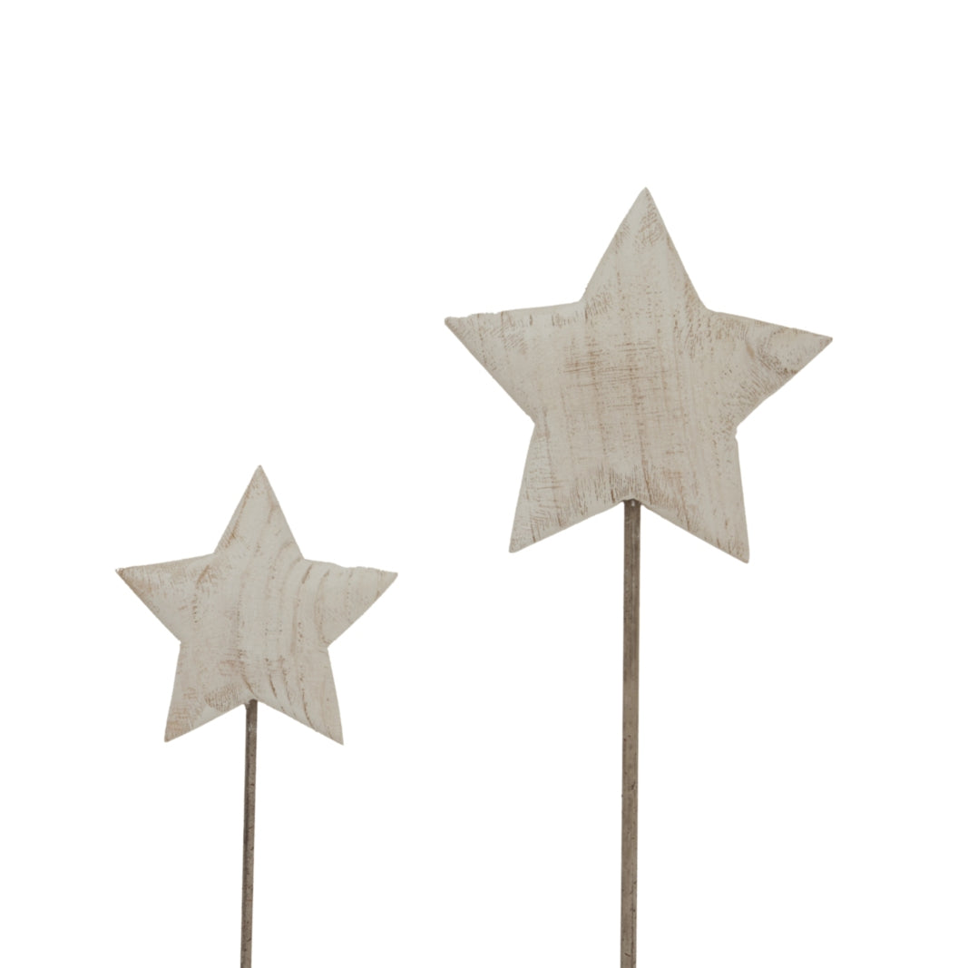 Whitewashed Rustic Star On Stand_3643