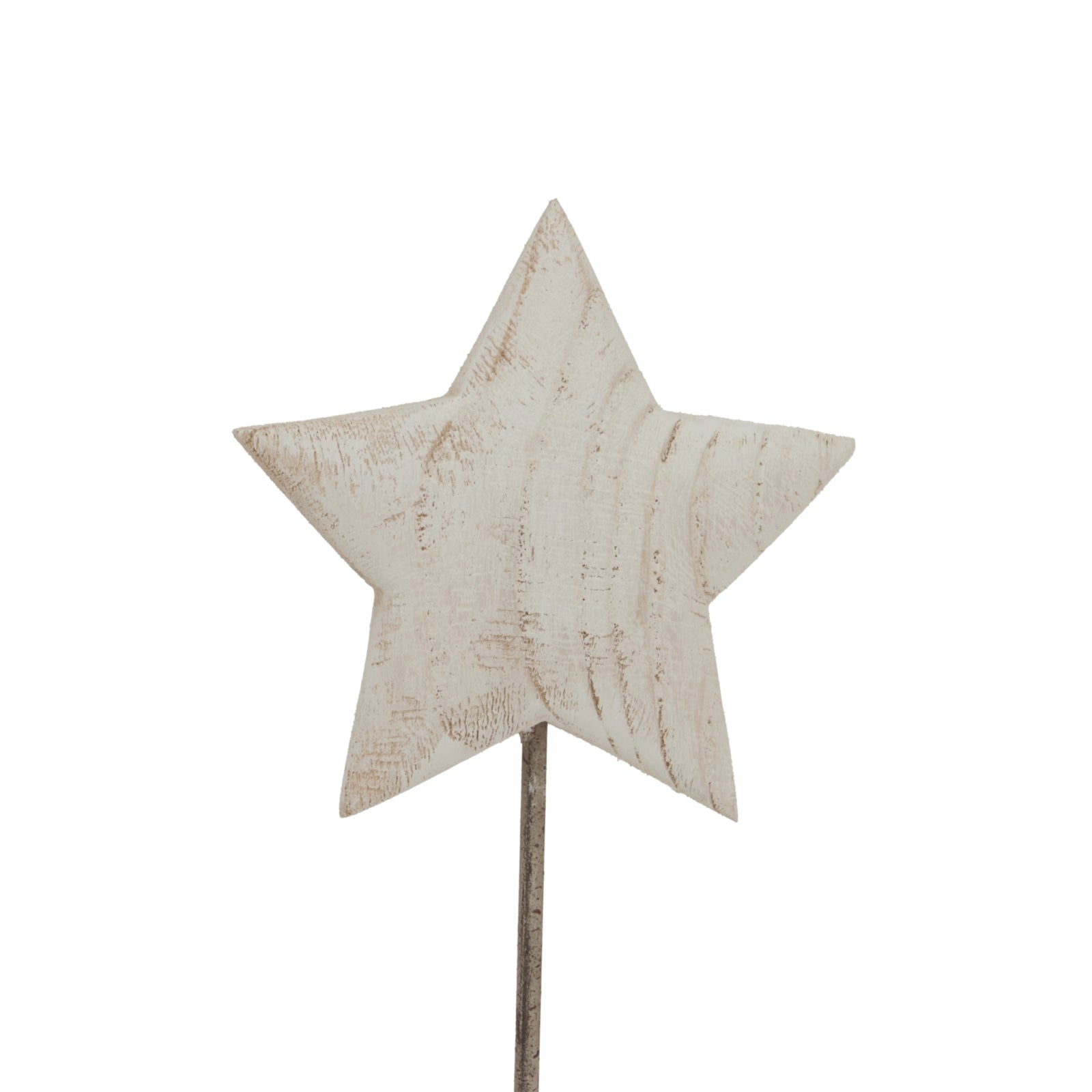 Whitewashed Rustic Star On Stand_3641