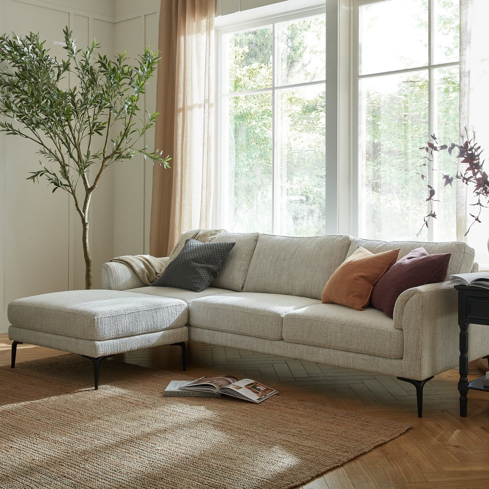 Zephra Three Seater Sofa With Footstool_662